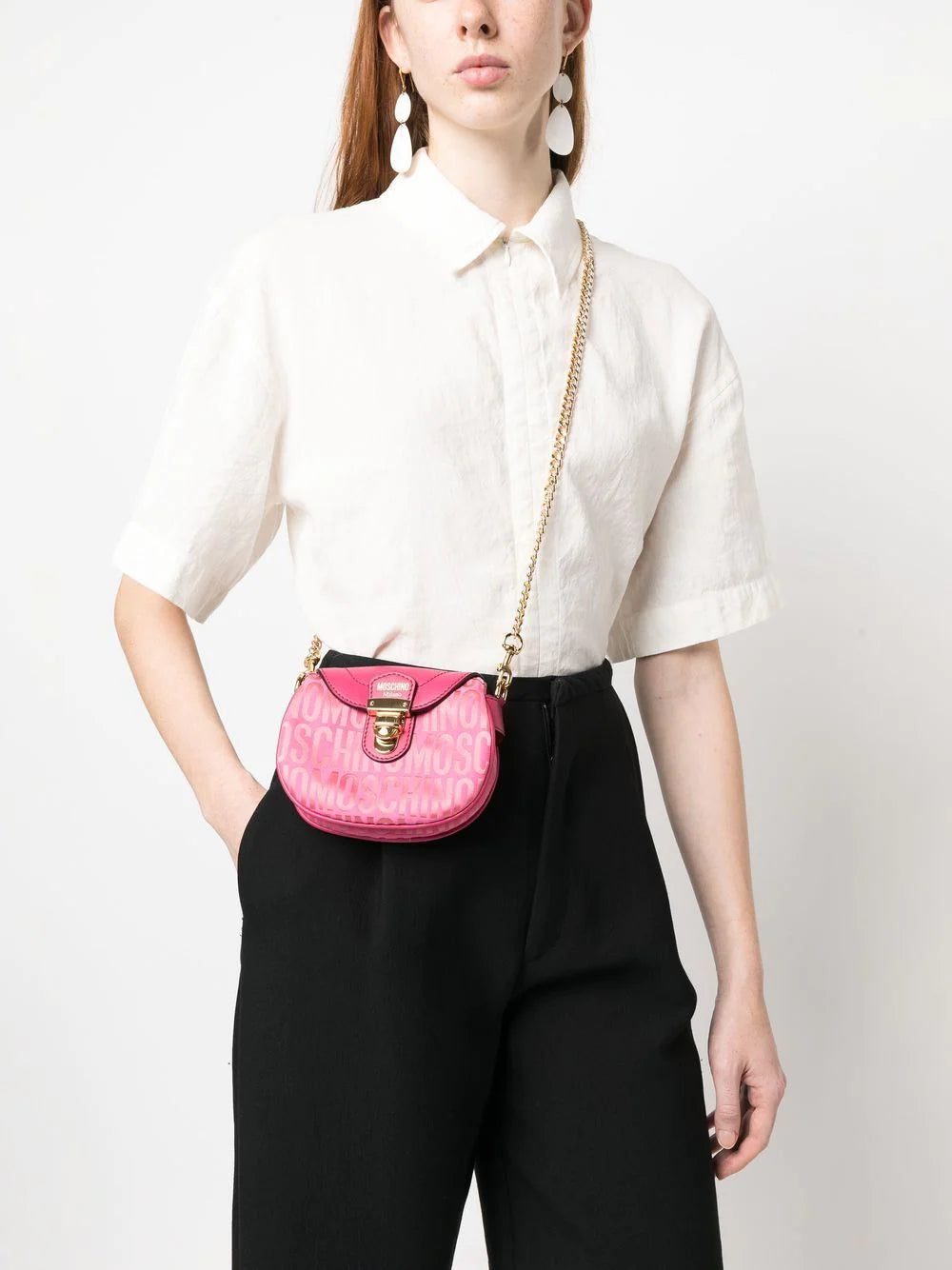 Moschino logo stamp monogram shoulder bag - Image 2