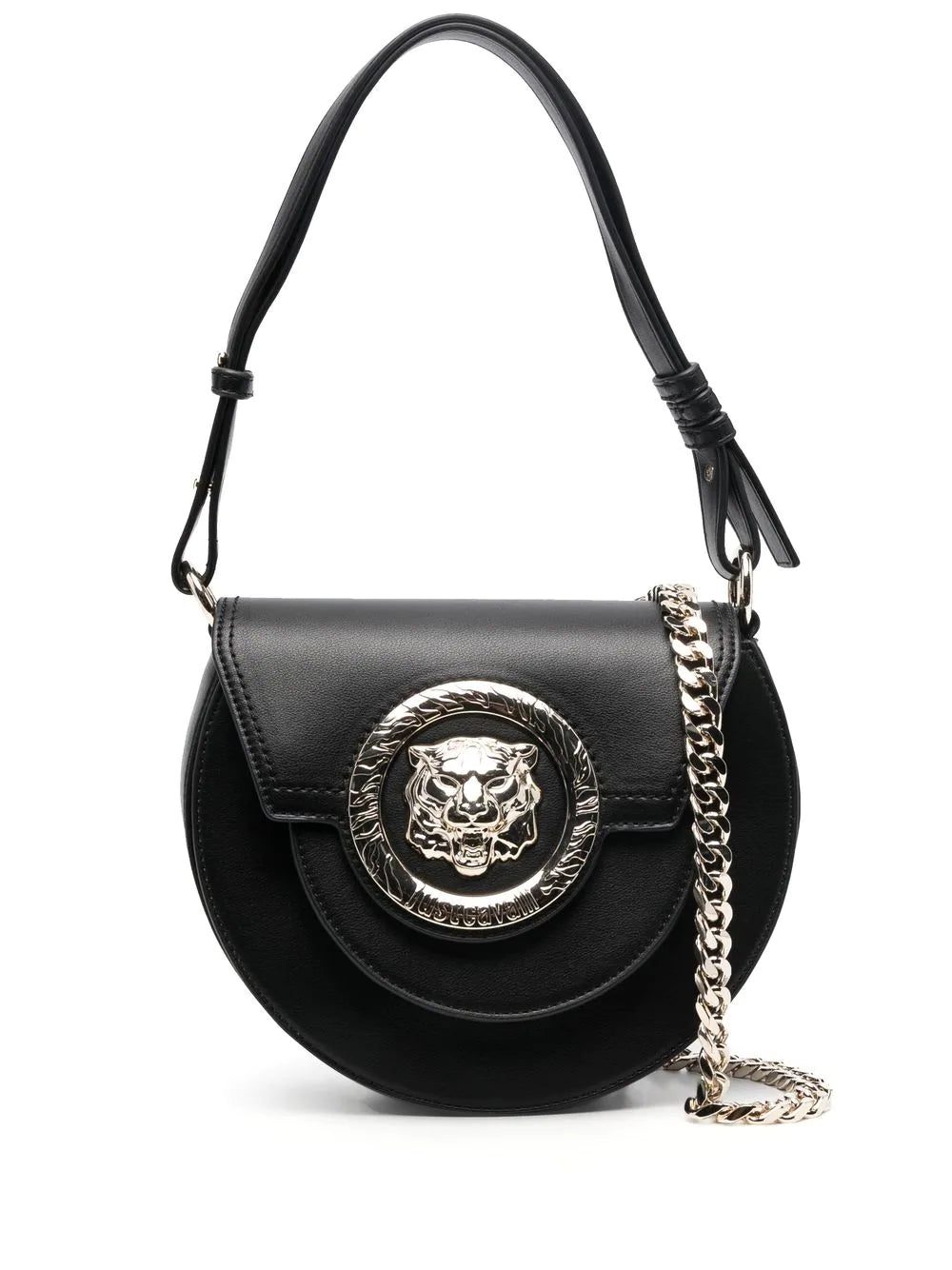 Just Cavalli gold-tone logo plaque shoulder bag