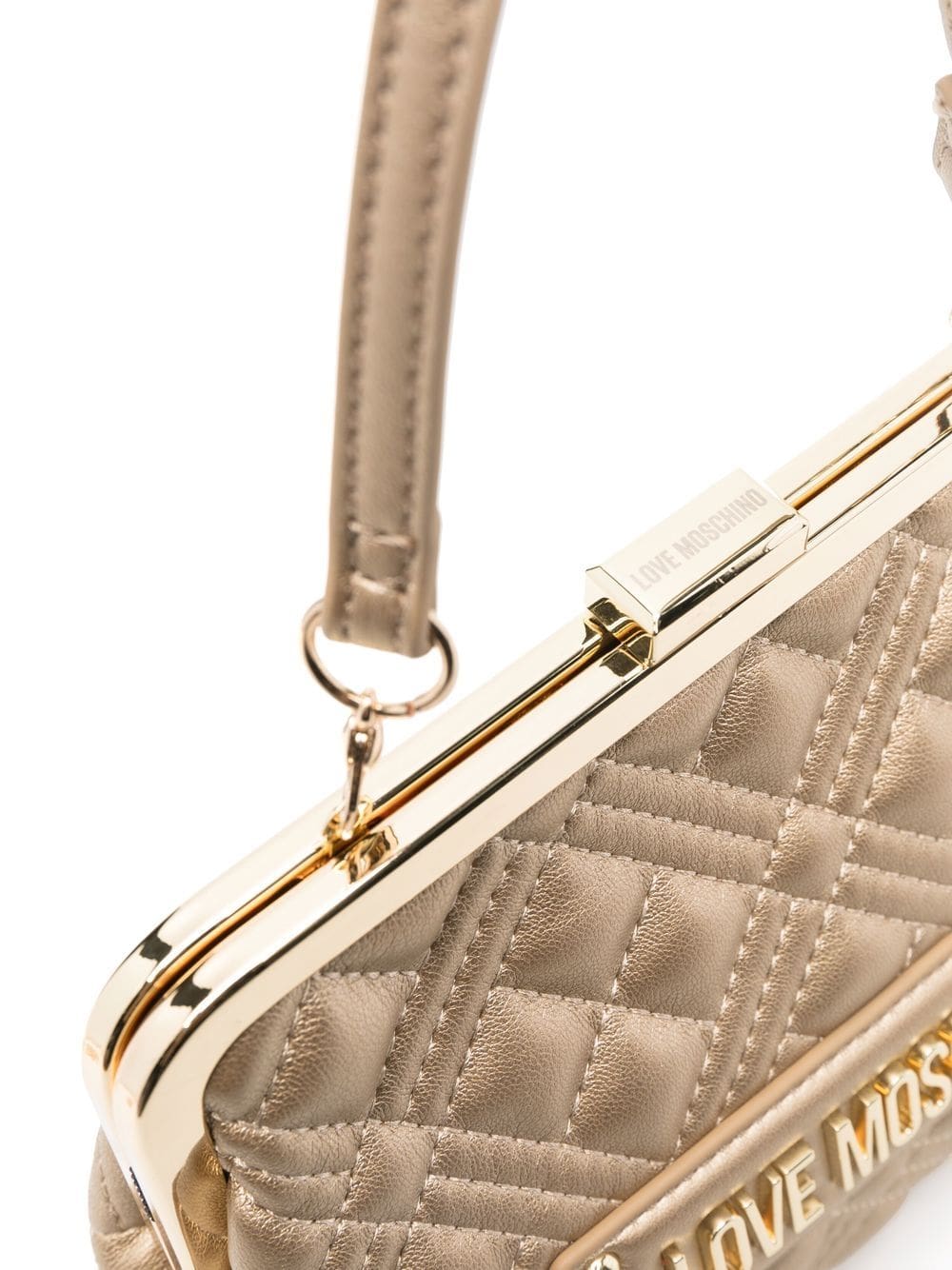 Love Moschino logo-plaque quilted tote bag - Image 3