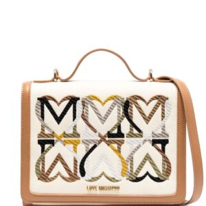 Love Moschino embroidered-motif canvas tote bag