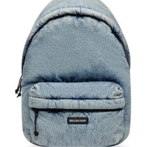 Balenciaga washed denim backpack