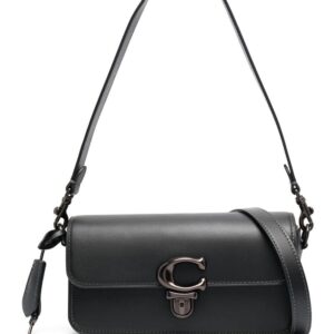 Coach logo-plaque leather tote bag
