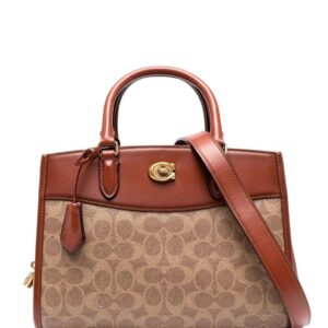 Coach logo-print leather tote bag