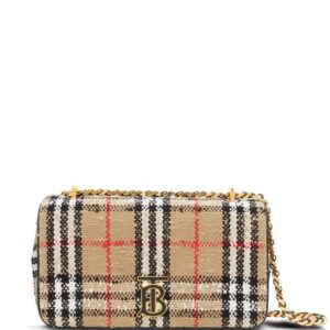 Burberry Lola Vintage-check bouclé shoulder bag
