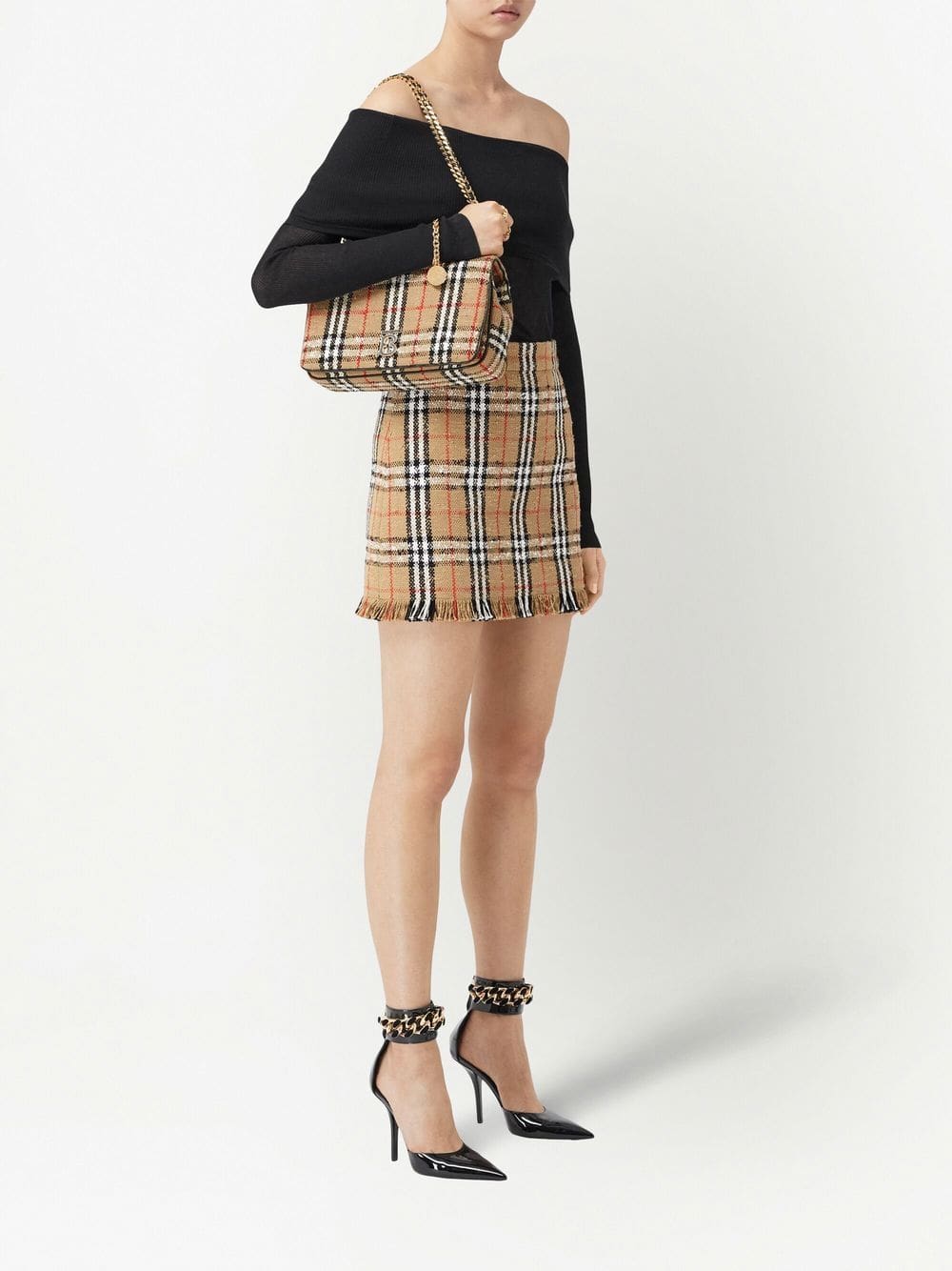 Burberry Lola Vintage-Check bouclé shoulder bag - Image 2