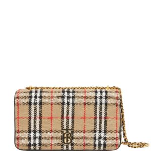Burberry Lola Vintage-Check bouclé shoulder bag