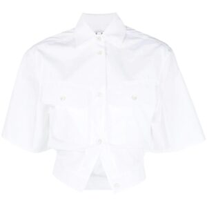 Off-White  Toybox cinched cropped shirt