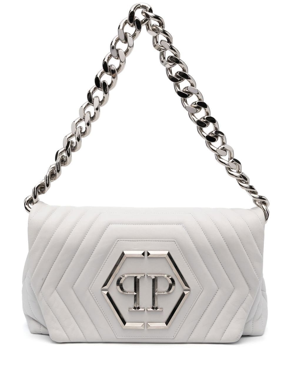 Philipp Plein Hexagon logo-plaque quilted shoulder bag