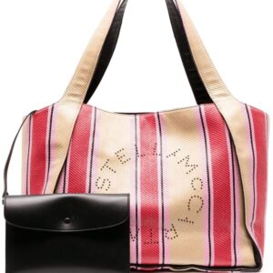 Stella McCartney striped raffia tote bag