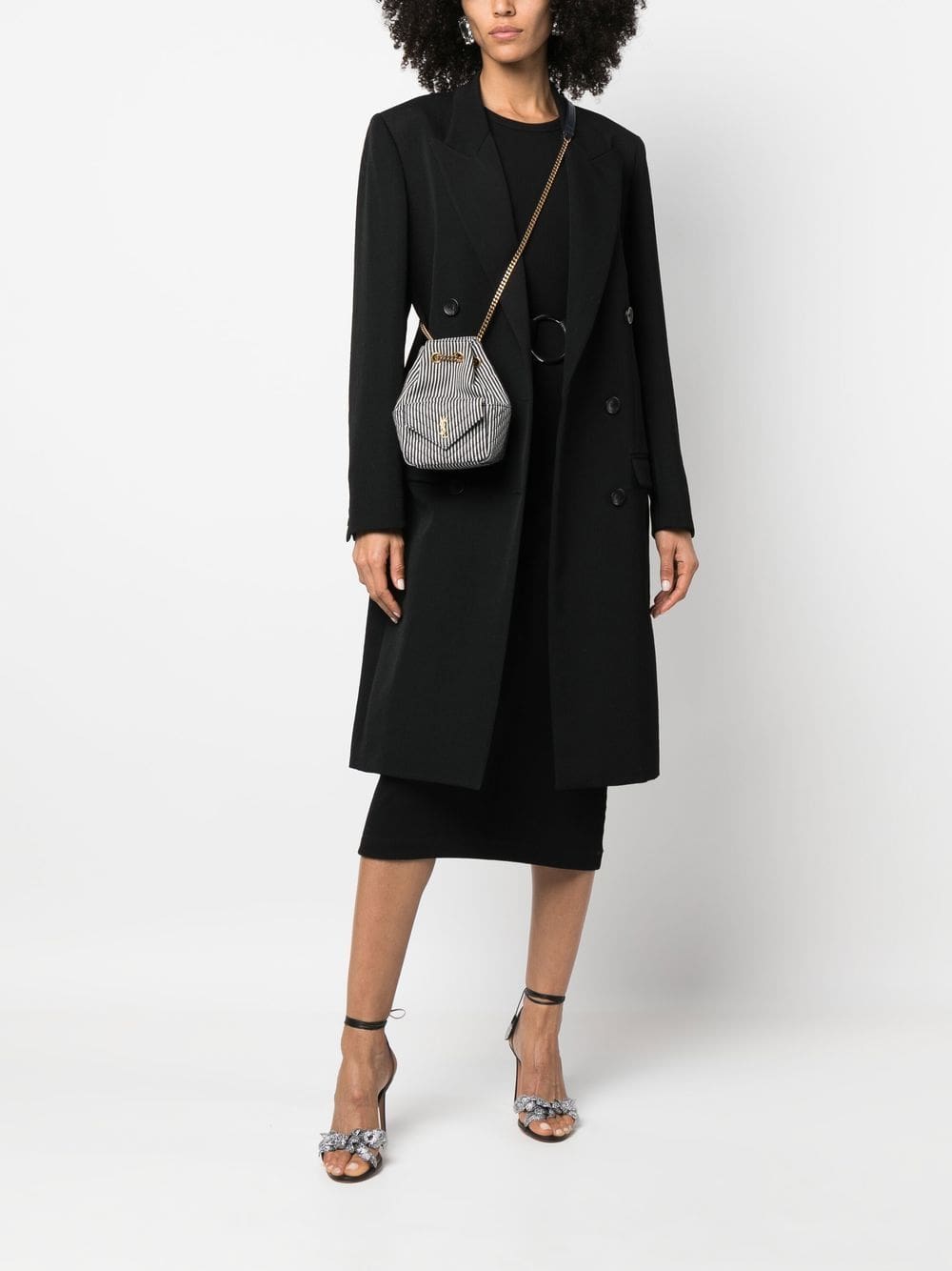 Saint Laurent mini Joe striped bucket bag - Image 2