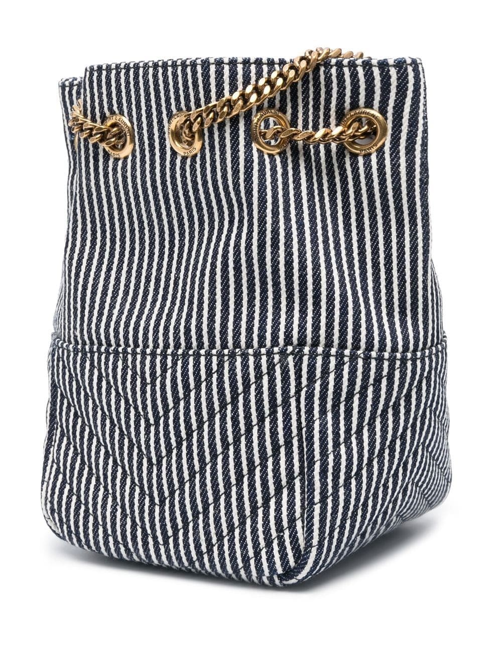 Saint Laurent mini Joe striped bucket bag - Image 3