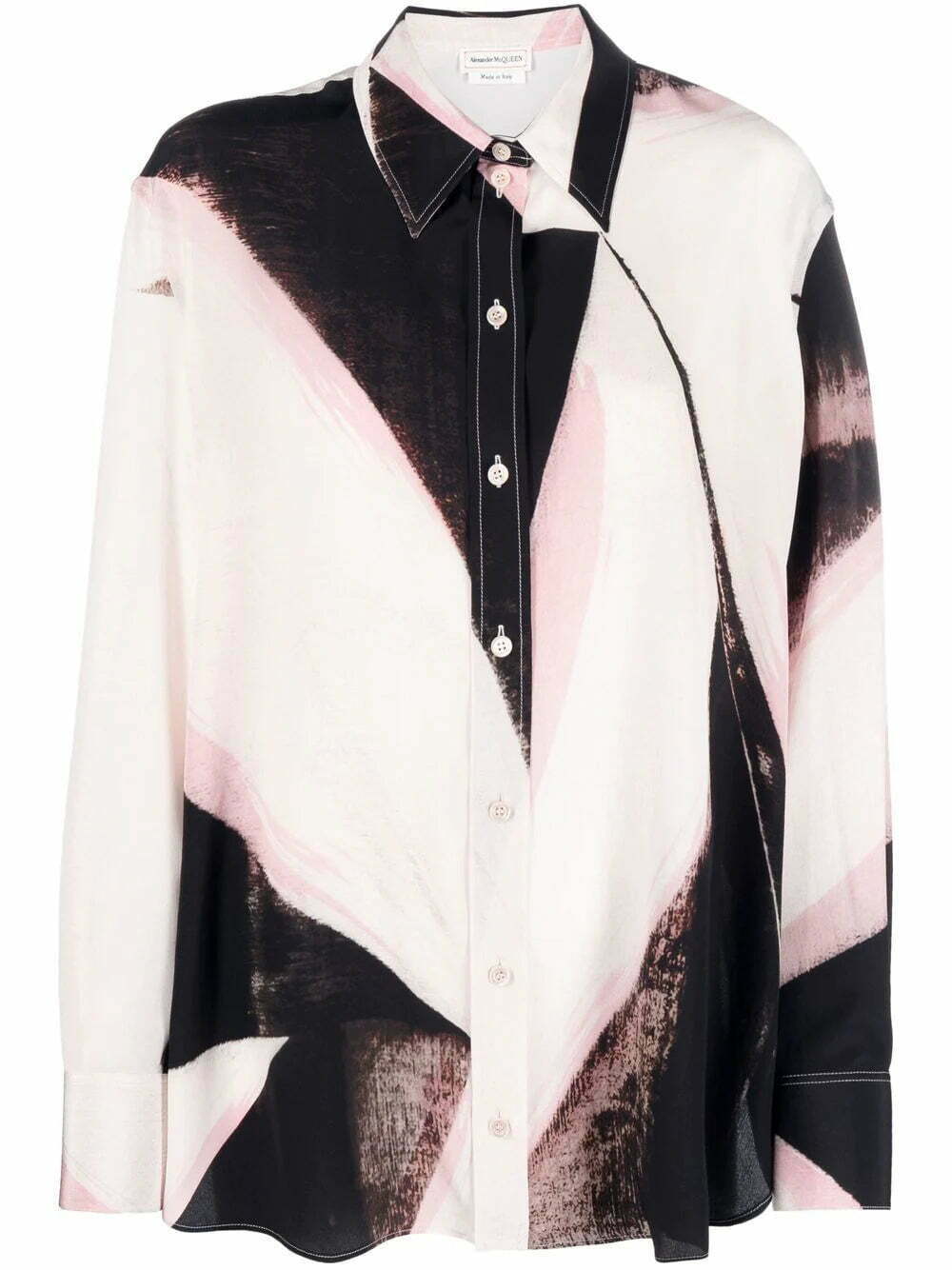 Alexander McQueen painterly-print long-sleeved shirt