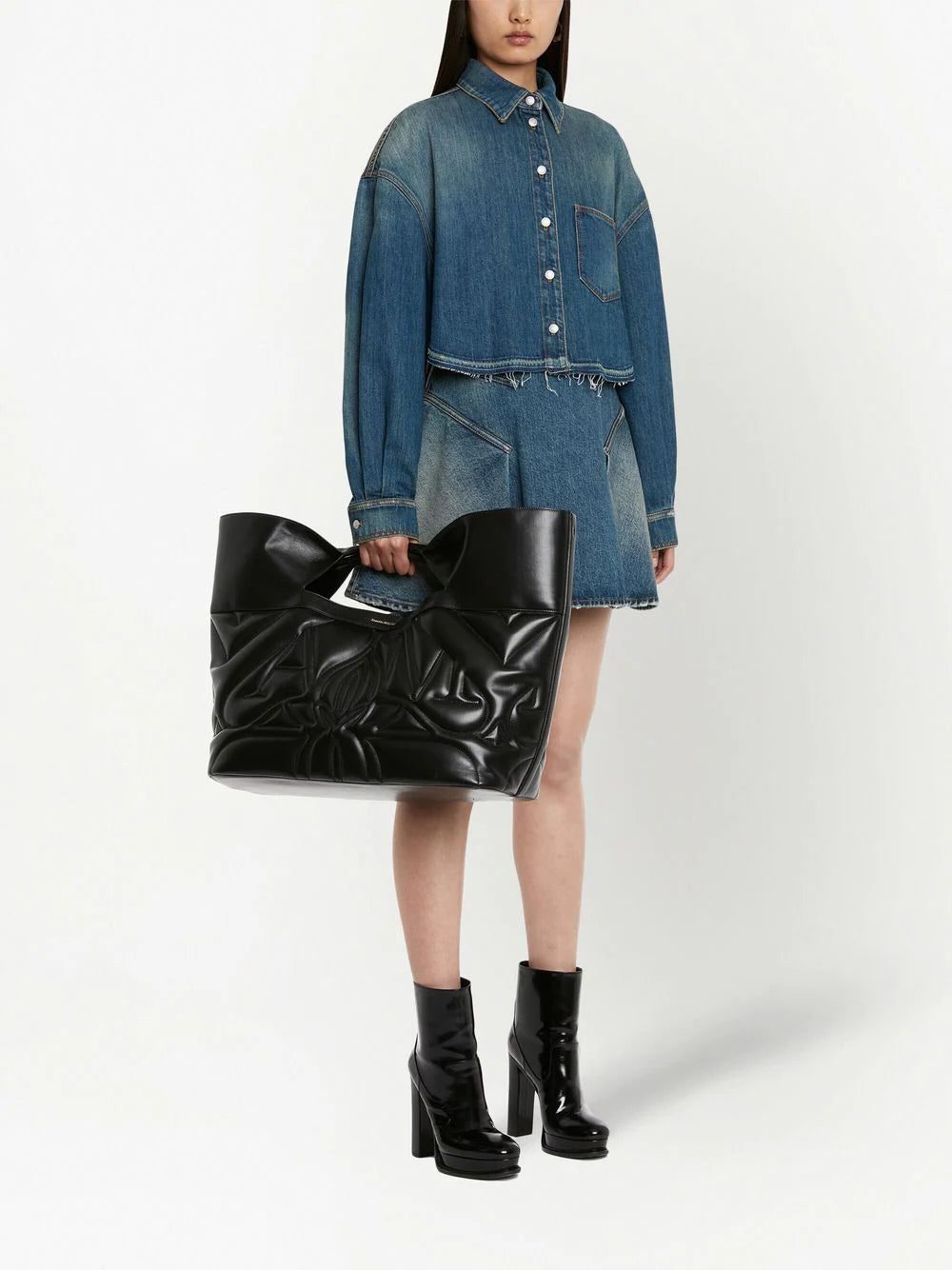 Alexander McQueen Seal logo-embroidered tote bag - Image 2