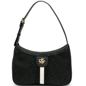 DKNY monogram logo plaque leather shoulder bag