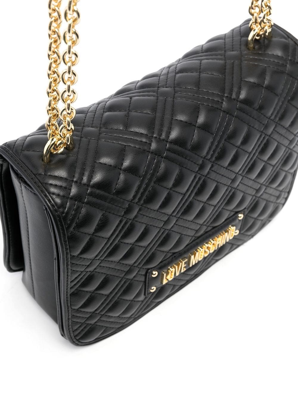 Love Moschino logo-plaque quilted shoulder bag - Image 4
