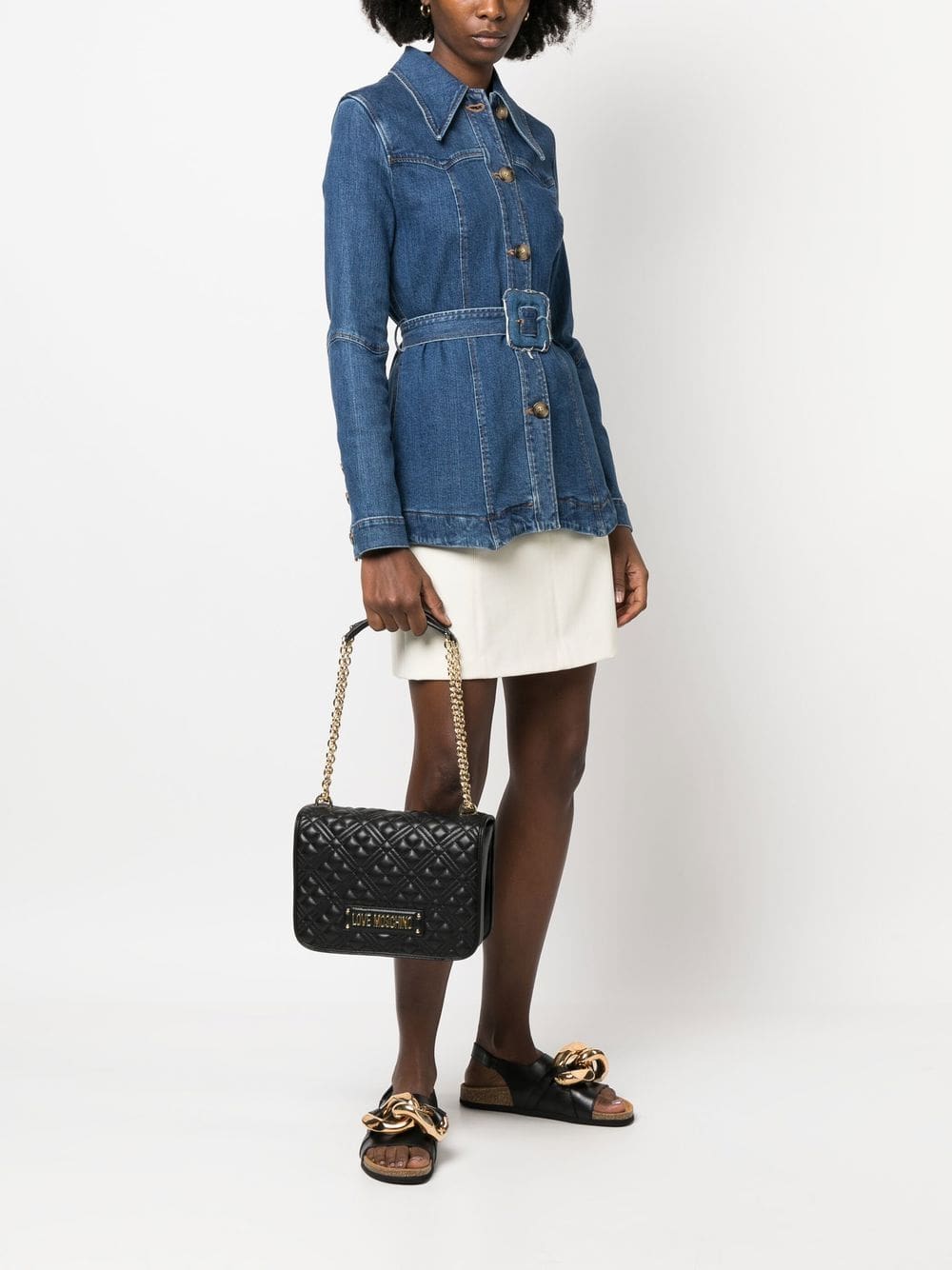 Love Moschino logo-plaque quilted shoulder bag - Image 2