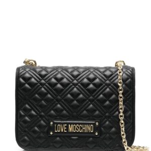 Love Moschino logo-plaque quilted shoulder bag