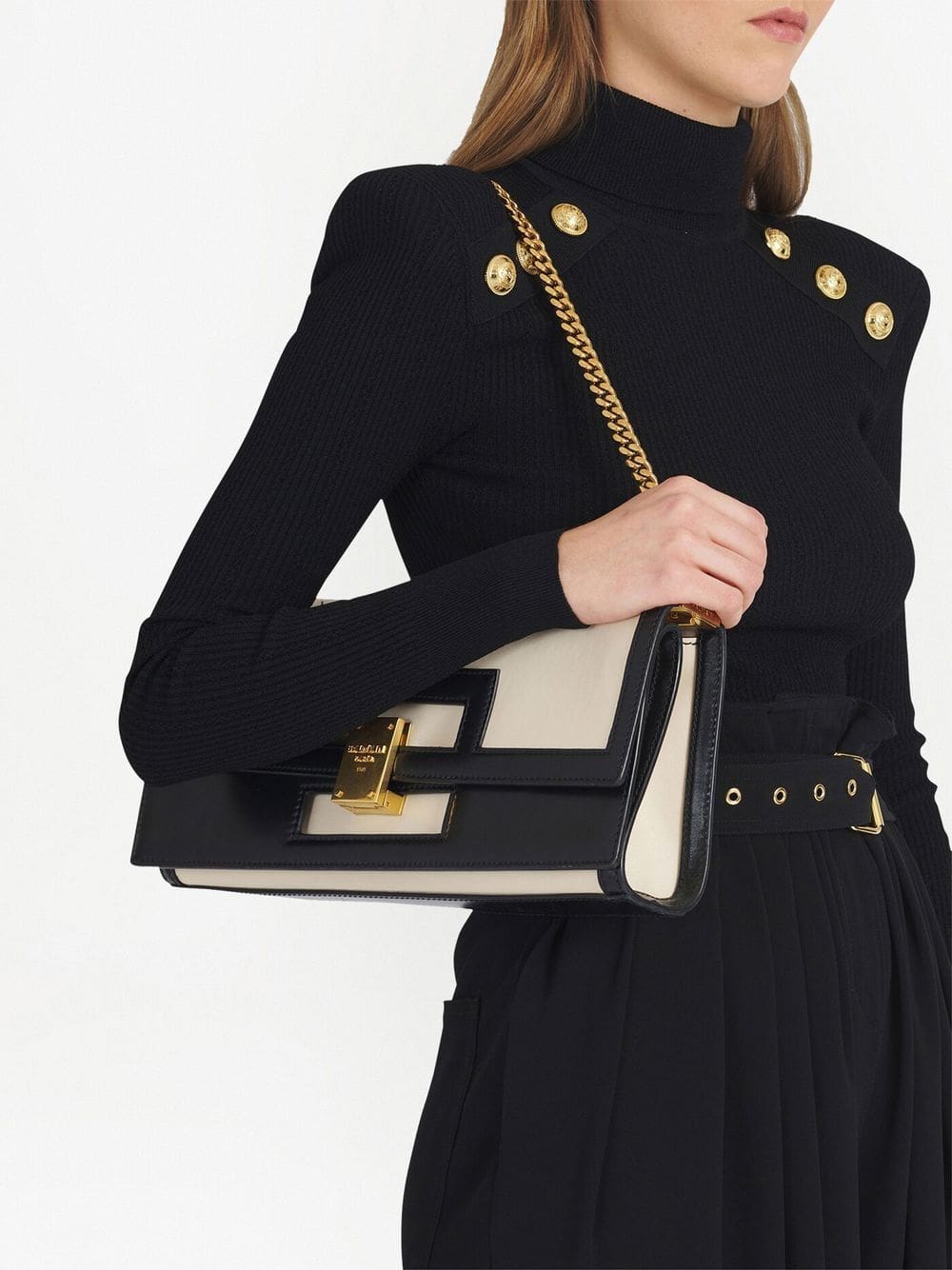 Balmain two-tone Heritage clutch bag - Image 5