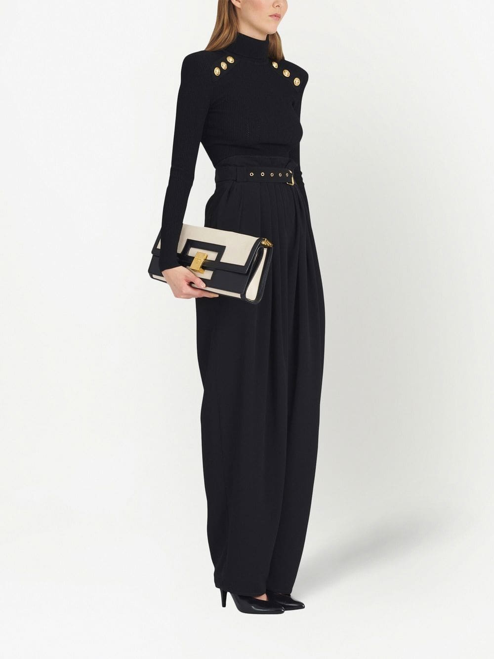 Balmain two-tone Heritage clutch bag - Image 2