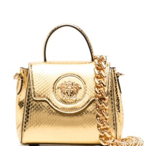 Versace small La Medusa python-effect tote bag