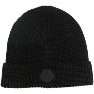 Moncler logo-patch knitted beanie