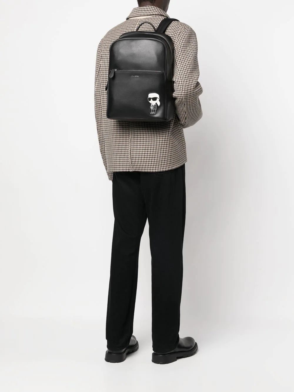 Karl Lagerfeld logo-patch leather backpack - Image 2