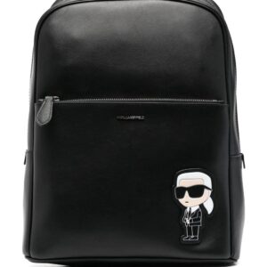 Karl Lagerfeld logo-patch leather backpack