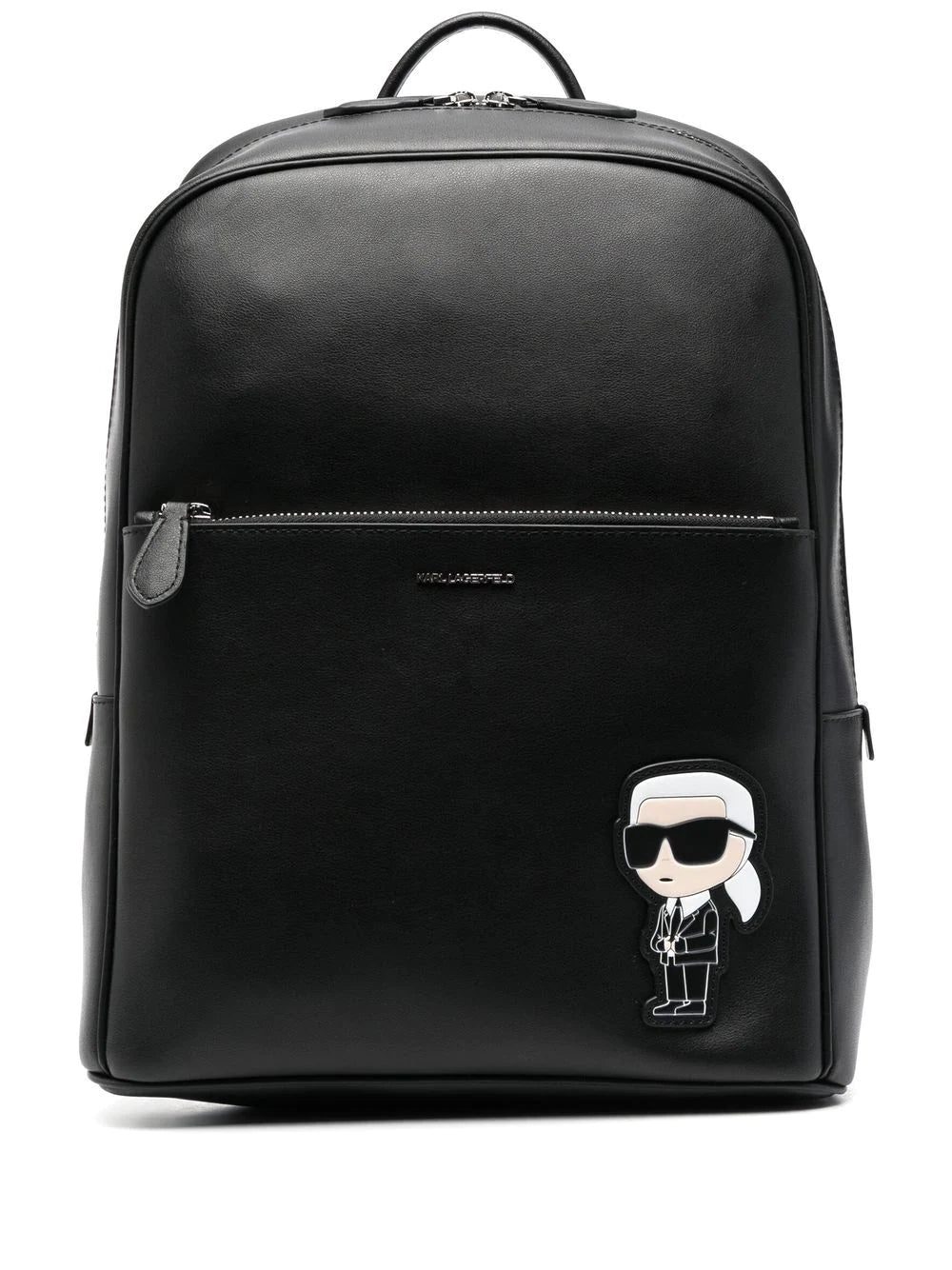 Karl Lagerfeld logo-patch leather backpack