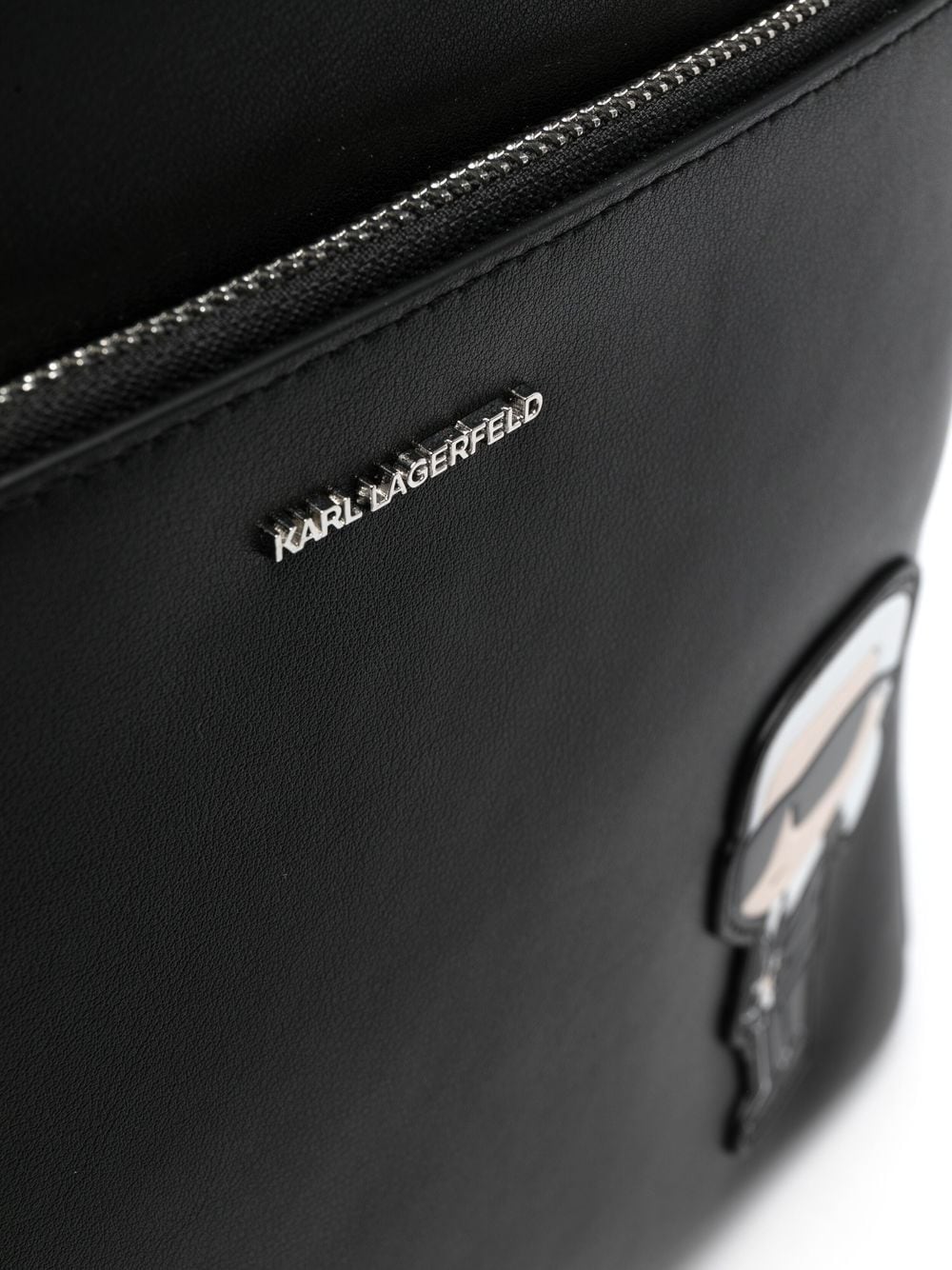Karl Lagerfeld logo-patch leather backpack - Image 4