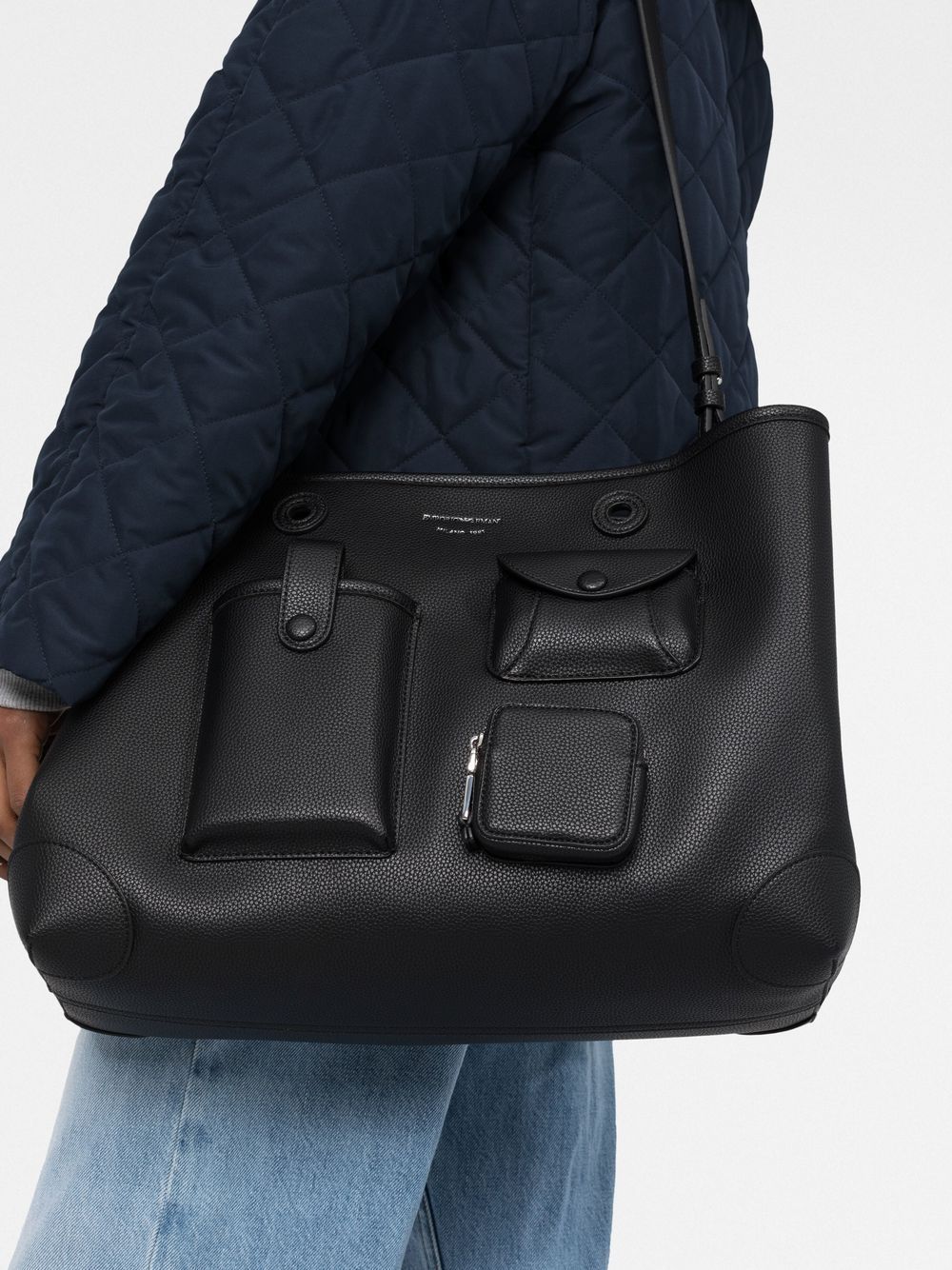 Emporio Armani grained faux-leather tote - Image 3