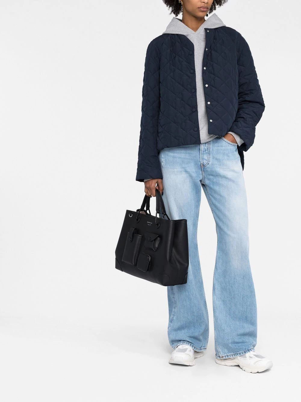 Emporio Armani grained faux-leather tote - Image 2