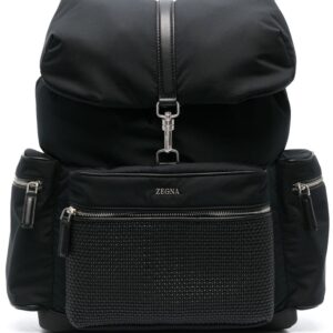 Zegna woven panel backpack