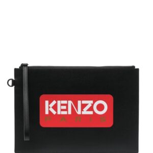 Kenzo logo leather clutch bag