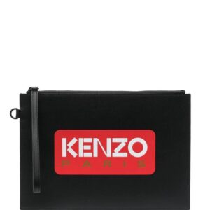 Kenzo logo leather clutch bag