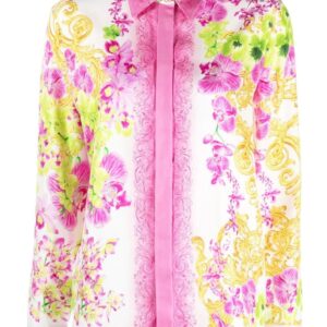 Versace  button-down printed silk shirt