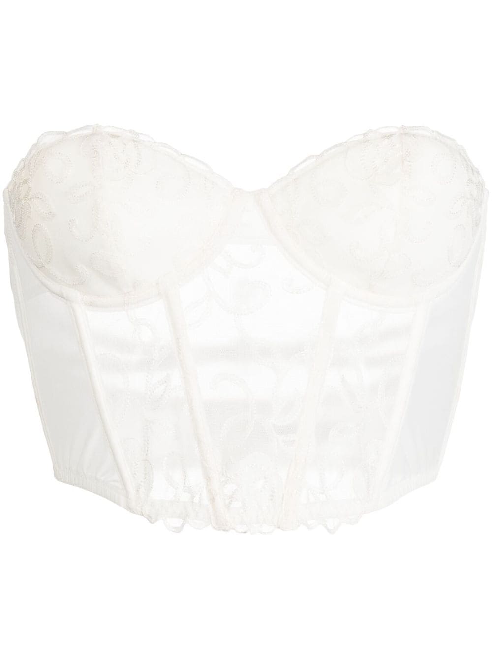 Fleur Du Mal Bella embroidered bustier