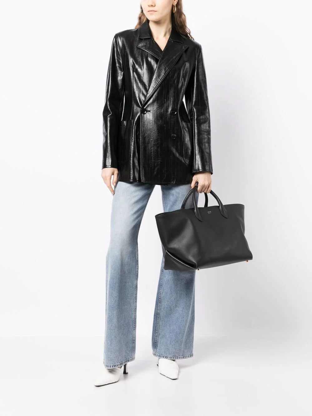 KHAITE engraved-logo leather tote - Image 2