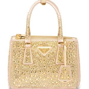 Prada  mini Galleria crystal-embellished tote bag