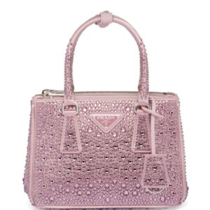 Prada Galleria crystal-embellished satin mini bag