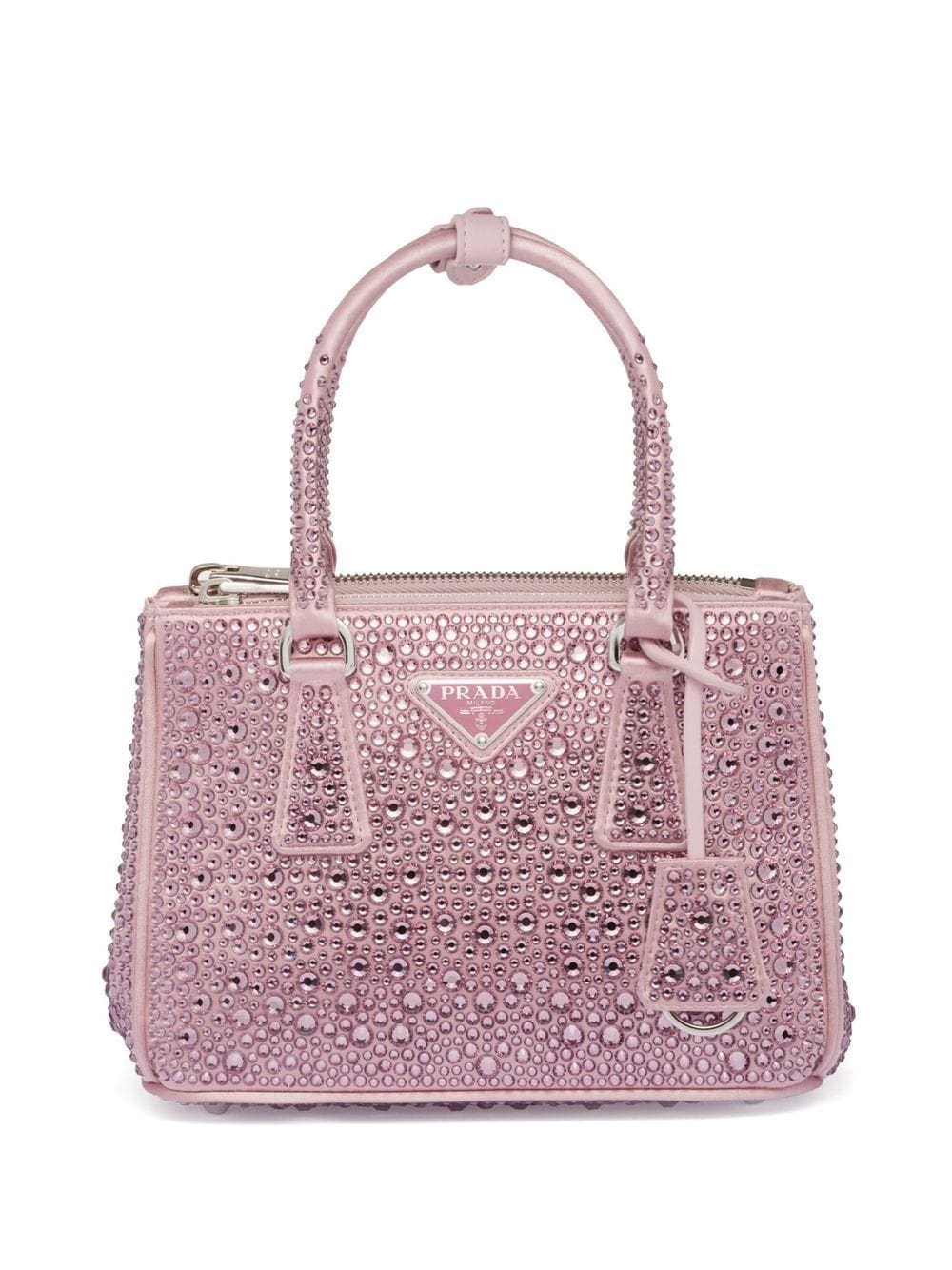 Prada Galleria crystal-embellished satin mini bag