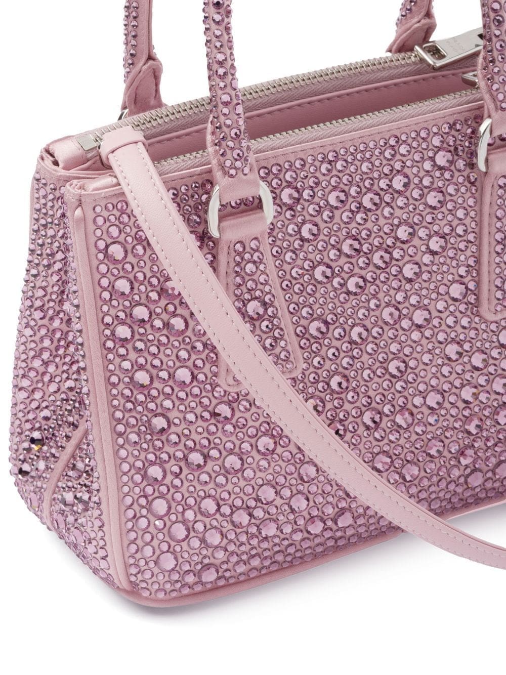 Prada Galleria crystal-embellished satin mini bag - Image 4