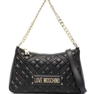 Love Moschino quilted logo-plaque shoulder bag