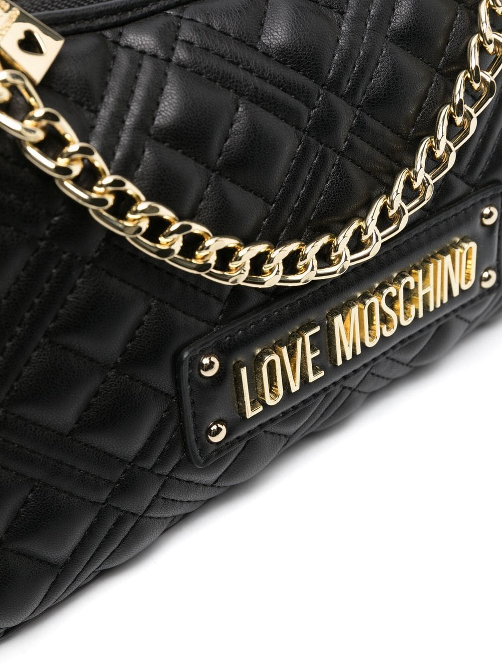 Love Moschino quilted logo-plaque shoulder bag - Image 4