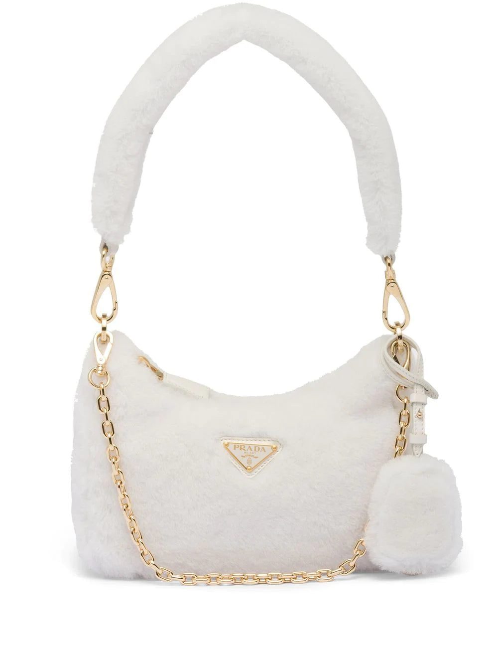 Prada mini shearling shoulder bag