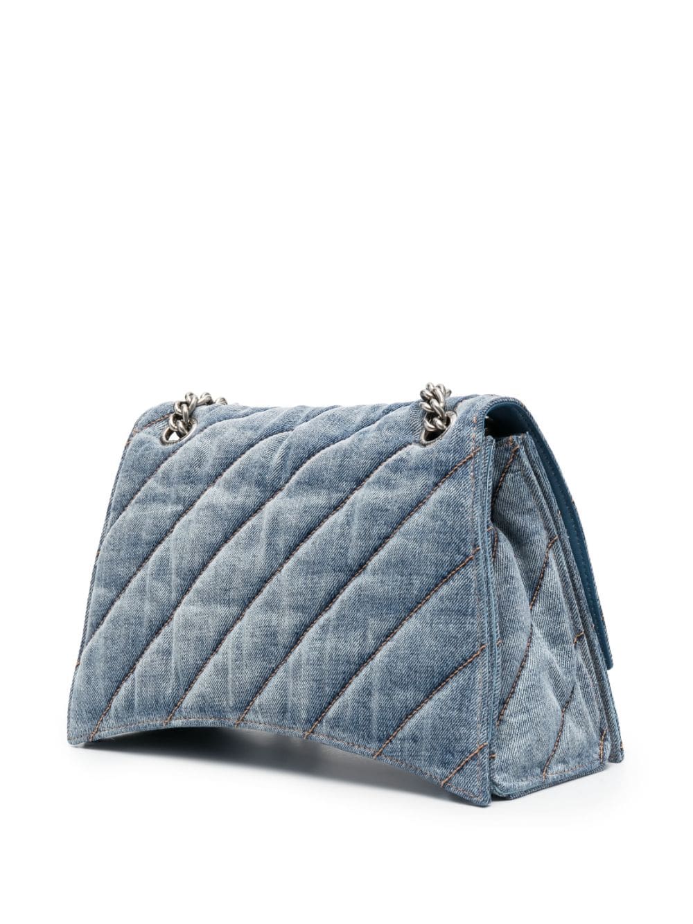 Balenciaga medium Crush denim shoulder bag - Image 3