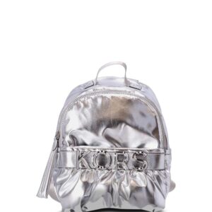 Micheal kors logo-lettering metallic backpack