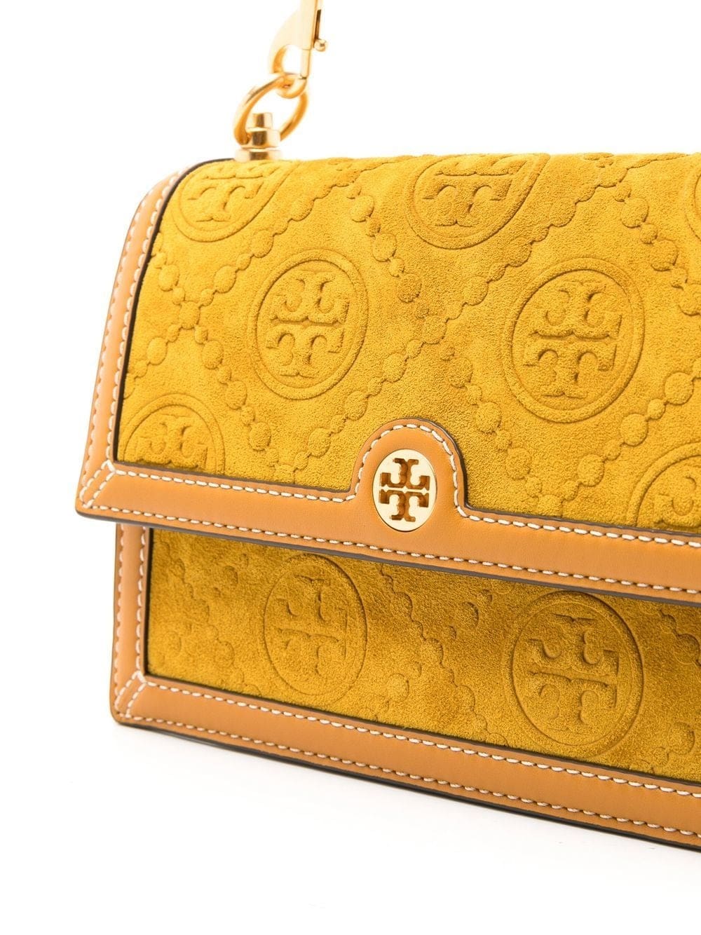 Tory Burch T monogram embossed suede shoulder bag - Image 4