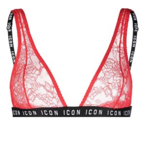 DSQUARED2 Icon logo sheer lace bra