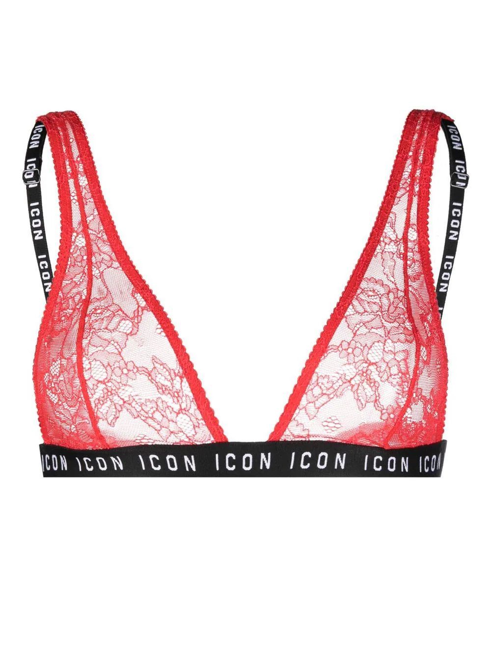 DSQUARED2 Icon logo sheer lace bra