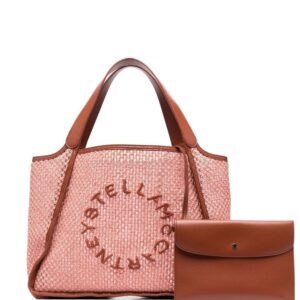 Stella McCartney embroidered-logo woven tote bag